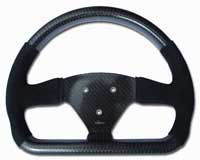REVERIE Rally 330 x 260 Carbon Flat-Bottomed Steering Wheel - 3-Stud (50.8mm PCD), Half Alcantara