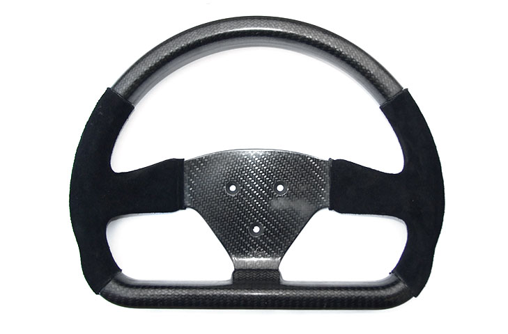 REVERIE Rally 330 x 260 Carbon Flat-Bottomed Steering Wheel - 3-Stud (50.8mm PCD), Half Alcantara - R01SH0141