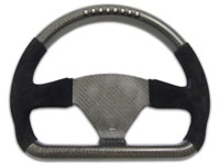 REVERIE Rally 330 x 260 Carbon Flat-Bottomed Steering Wheel - Undrilled, Half Alcantara, MoTec SLM