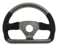 Rally 330 x 260 Carbon Flat-Bottomed Steering Wheel - MOMO/Sparco/OMP (70mm PCD), Half Alcantara, MoTec SLM