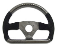 REVERIE Rally 330 x 260 Carbon Flat-Bottomed Steering Wheel - MOMO/Sparco/OMP (70mm PCD), Half Alcantara, MoTec SLM