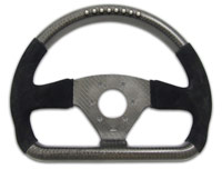 REVERIE Rally 330 x 260 Carbon Flat-Bottomed Steering Wheel - NARDI/Personal/RAID (74mm PCD), Half Alcantara, MoTec SLM