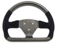 REVERIE Rally 330 x 260 Carbon Flat-Bottomed Steering Wheel - 3-Stud (50.8mm PCD), Half Alcantara, MoTec SLM