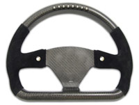 REVERIE Rally 330 x 260 Carbon Flat-Bottomed Steering Wheel - Undrilled, Half Alcantara, 2 Button, MoTec SLM
