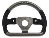 REVERIE Rally 330 x 260 Carbon Flat-Bottomed Steering Wheel - MOMO/Sparco/OMP (70mm PCD), Half Alcantara, 2 Button, MoTec SLM