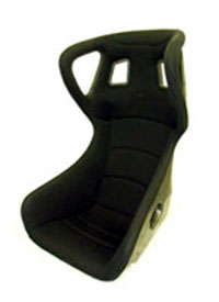 Reverie XR C Carbon Fibre Seat (W) - NOT FIA Twin Skin, Black FIA Spacer Fabric Trimmed, Head Restraint version, Side Mount Only