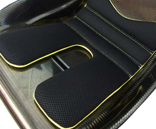 ReVerie Seat Cushion Kit (Wide) - FIA Spacer Fabric: Black, Brushed Nylon Yellow Back & Stitching - R01SI6198