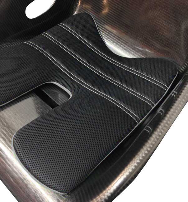 ReVerie Seat Cushion Kit (Wide) - FIA Spacer Fabric: Black, FIA White Back & Stitching
