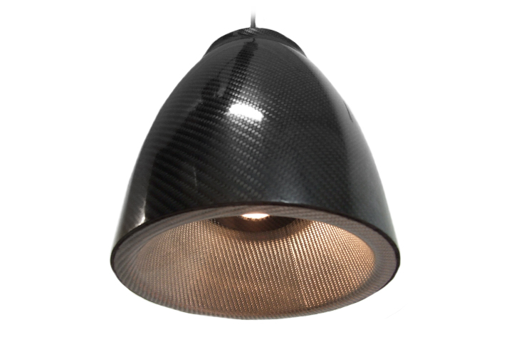 Carbon Fibre Pendant Light/ Lamp (240v 10W LED) - Reverie Daytona 500 - R01SM0009