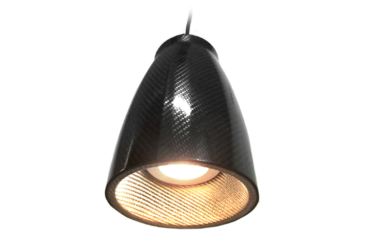 Carbon Fibre Pendant Light/ Lamp (240v 10W LED) - Reverie Daytona 230 - R01SM0010