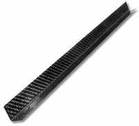 Carbon Fibre Angle, 90deg 1.3mm 23mm x 23mm x 1220mm - Internal Shiny