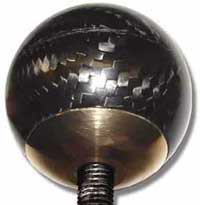 Carbon Fibre Gear Shift Knob - M10-1.25 Non-Lift-Reverse, Tungsten Filled, Brass Insert