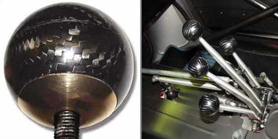 Carbon Fibre Gear Shift Knob - M10-1.25 Non-Lift-Reverse, Tungsten Filled, Brass Insert - R01SU0112