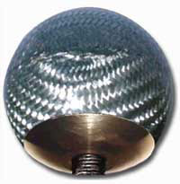 Silver Texalium Gear Shift Knob - M10-1.5 Non-Lift-Reverse, Unfilled, Brass Insert